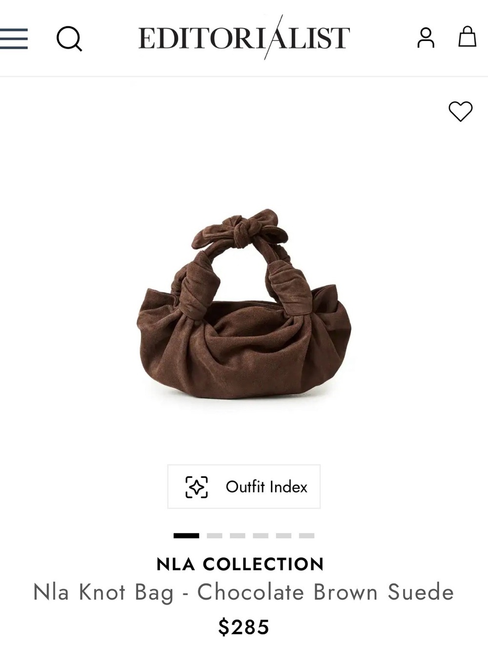 Revolve X NLA| Knot Chocolate Brown Mini Bag| $285 MSRP| Minor Flaw